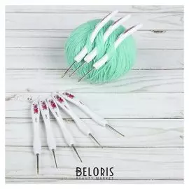 Крючок для вязания, с пластиковой ручкой, D = 1-2,75 мм, 14 см, 8 шт