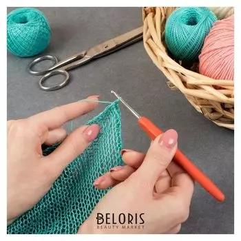 Крючок для вязания, с силиконовой ручкой, D = 3 мм, 14 см