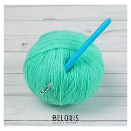 Крючок для вязания, с силиконовой ручкой, D = 4,5 мм, 14 см