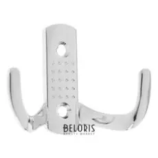 Крючок мебельный двухрожковый, цвет хром