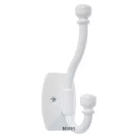 Крючок мебельный двухрожковый Tundra Krep, км04ha, цвет белый