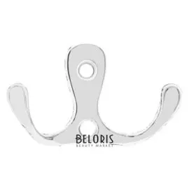 Крючок мебельный Km206cp, двухрожковый, цвет хром