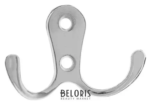 Крючок мебельный Km207cp, двухрожковый, цвет хром