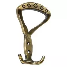 Крючок мебельный, км307ab, трехрожковый, цвет бронза