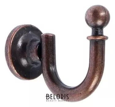 Крючок мебельный Tundra км1012ac, однорожковый, цвет медь, 1 шт.