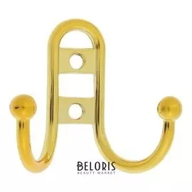Крючок-вешалка, двухрожковый (Арт.220l) Light, цвет золото