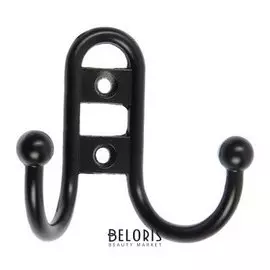 Крючок-вешалка, двухрожковый (Арт.220l) Light, цвет черный