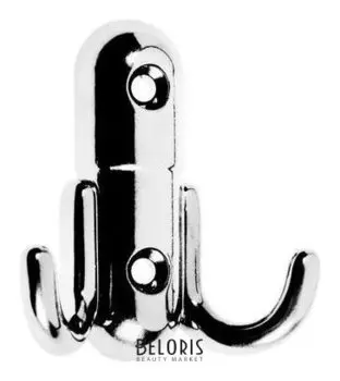 Крючок- вешалка Tundra, №8, двухрожковый, цвет хром 1 шт.