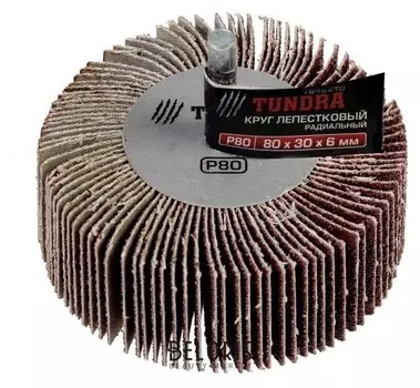 Круг лепестковый радиальный Tundra, 80 х 30 х 6 мм, Р80