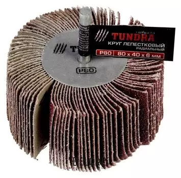 Круг лепестковый радиальный Tundra, 80 х 40 х 6 мм, Р80
