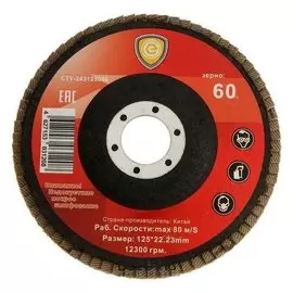 Круг лепестковый торцевой Strong сtу-243125060, 125х22 мм, Р60
