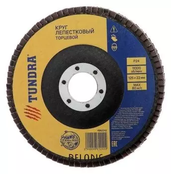 Круг лепестковый торцевой Tundra, 125 х 22 мм, Р24