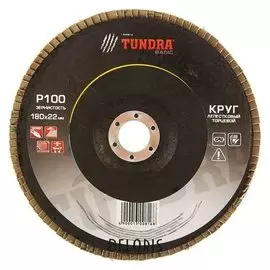 Круг лепестковый торцевой Tundra, 180 х 22 мм, р100