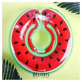 Круг на шею "Арбузик"от 1 мес, двухкамерный, с погремушками