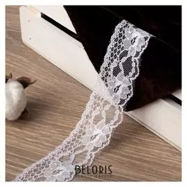 Кружево капроновое, 35 мм × 10 ± 1 м, цвет айвори