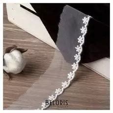 Кружево на сетке, 45 мм × 14 ± 1 м, цвет белый