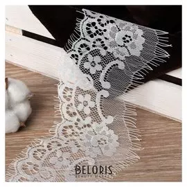 Кружево реснички, 85 мм × 9 ± 1 м, в бобине 3 шт по 3 м, цвет белый