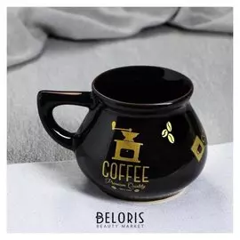 Кружка 0,3 л, цвет чёрный, кофе