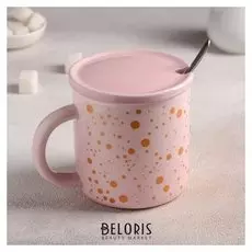 Кружка 350 мл «Аастрал», с керамической крышкой и ложкой