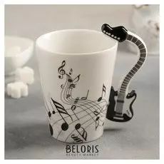 Кружка 350 мл "Инструменты. гитара", цвет чёрный