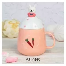 Кружка 350 мл "Милости", с ложкой и крышкой, цвета и декор