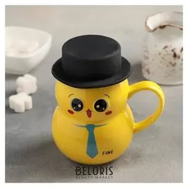 Кружка 380 мл "Цыплёнок", с силиконовой крышкой, рисунок