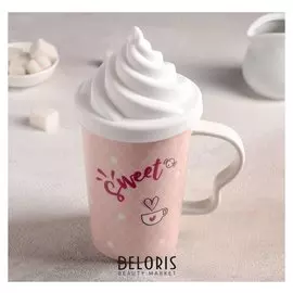 Кружка 400 мл «Десерт», с силиконовой крышкой, рисунок