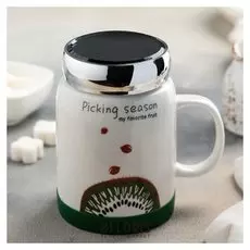 Кружка 450 мл "Любимый фрукт", с крышкой