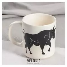 Кружка "Бык" белая, деколь, 0,35 л
