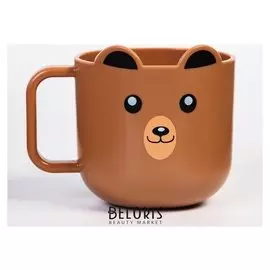 Кружка детская 260 мл., "Мишка", цвет коричневый