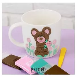 Кружка для декорирования полимерной глиной "Мишка", 250 мл