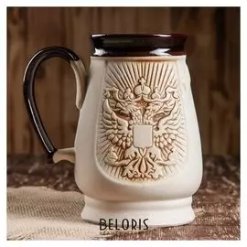 Кружка для пива "Россия" под шамот, 1 л