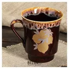 Кружка "Фрукты" коричневая, деколь, 350 мл