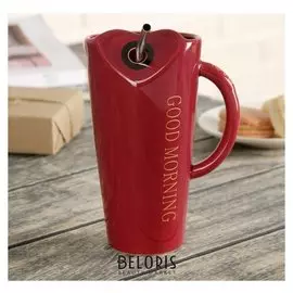 Кружка «Генти лав», 450 мл, с трубочкой