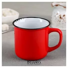 Кружка "Эмаль" 340 мл, 12,5х9,5х7,6 см, цвет красный