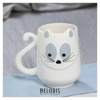 Кружка "Кошка" белая, 0.45 л