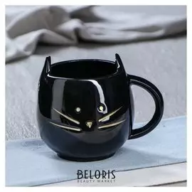 Кружка "Кошка" чёрная, 0.45 л