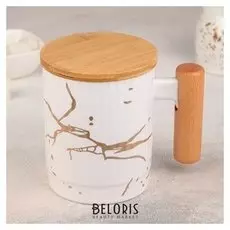 Кружка «Мираж», 350 мл, с деревянной крышкой