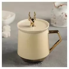 Кружка «Олень», 450 мл, с керамической крышкой