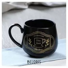 Кружка "Петелька" чай, 0,38 л черная