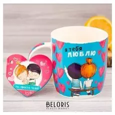 Кружка с открыткой «Я тебя люблю», 350 мл