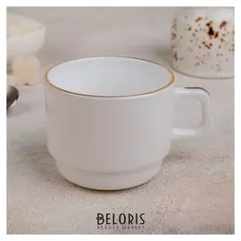 Кружка "Сильвер" 180 мл, 10х7,5х6 см, цвет ободка золотой