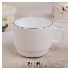 Кружка "Сильвер" 180 мл, 10х7,5х6 см, цвет ободка серебряный