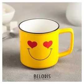 Кружка «Смайлик», 200 мл, 10,5×7,8×7,5 см, рисунок