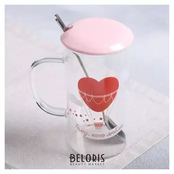 Кружка «Тому, кого люблю», с крышкой и ложкой, 300 мл