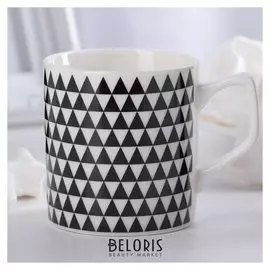 Кружка «Треугольники», 200 мл, цвет чёрно-белый