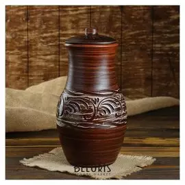 Крынка "Молли", гончарная, роспись ангобом, 2.2 л
