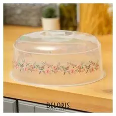 Крышка для свч-печи «Цветы и птицы»