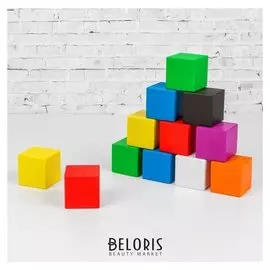 Кубики деревянные «Изучаем цвета» 12 шт