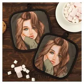 Кух. набор 2 пр. этель Love Life "Крутая", прихв. 17*17 см - 2 шт,100% п/э